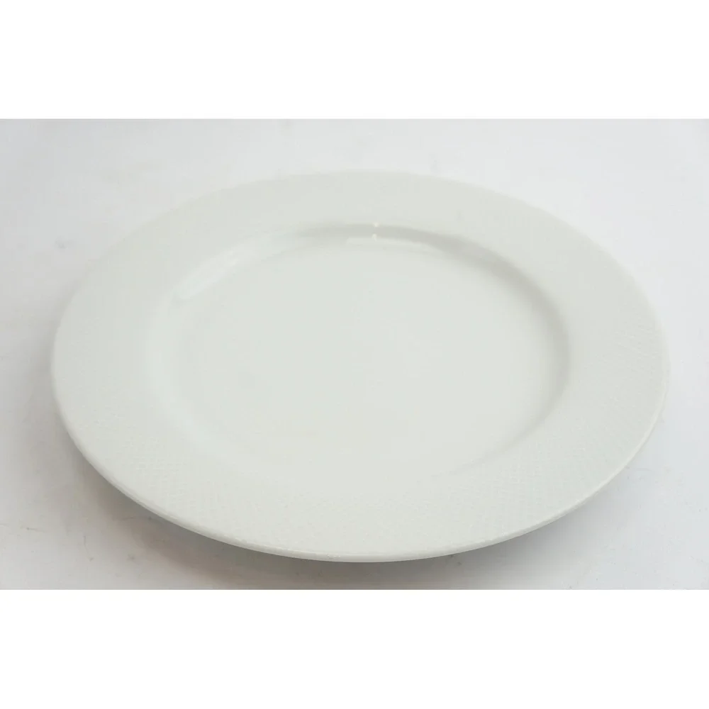 Pottery Barn Textured Salad Plate 5570952 Porcelain Crosshatch Rim China VGC